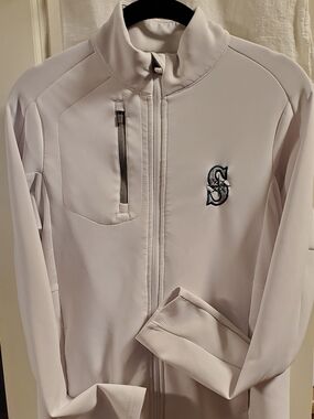 Seattle Mariners Light Gray Full-Zip Softshell Jacket